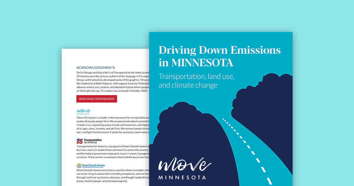 Driving Down Emissions in Minnesota report cover